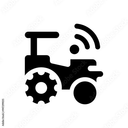 Tractor Flat Design Agriculture Icon