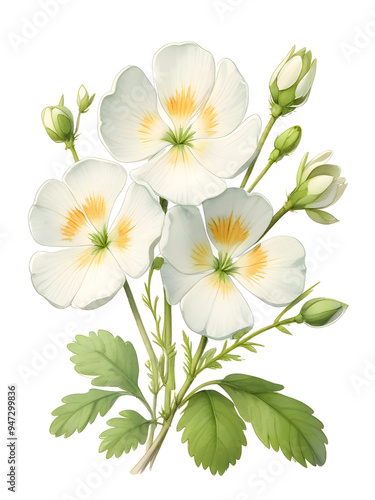 Crowfoot Watercolor Flower Plant Nature Art 
