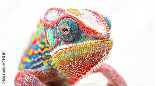 A Close Up Of A Colorful Chameleon