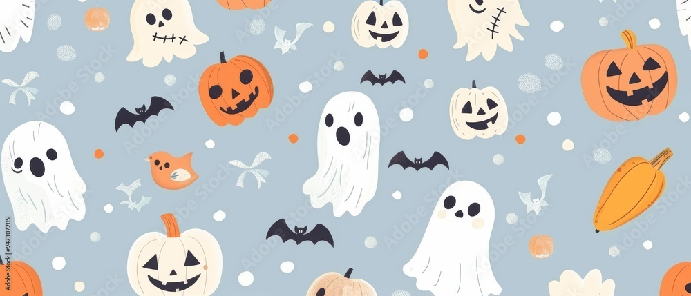 vector graphic of cute Halloween patterns vector graphic of cute Halloween patterns