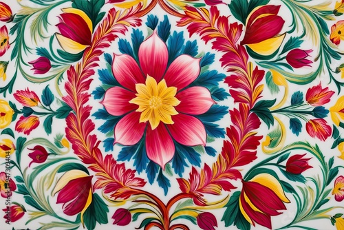 Stunning Norwegian Scandinavian Rosemaling Folk Art Featuring Floral Beauty