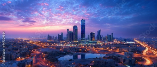 KAFD Buildings in Riyadh at Blue Hour