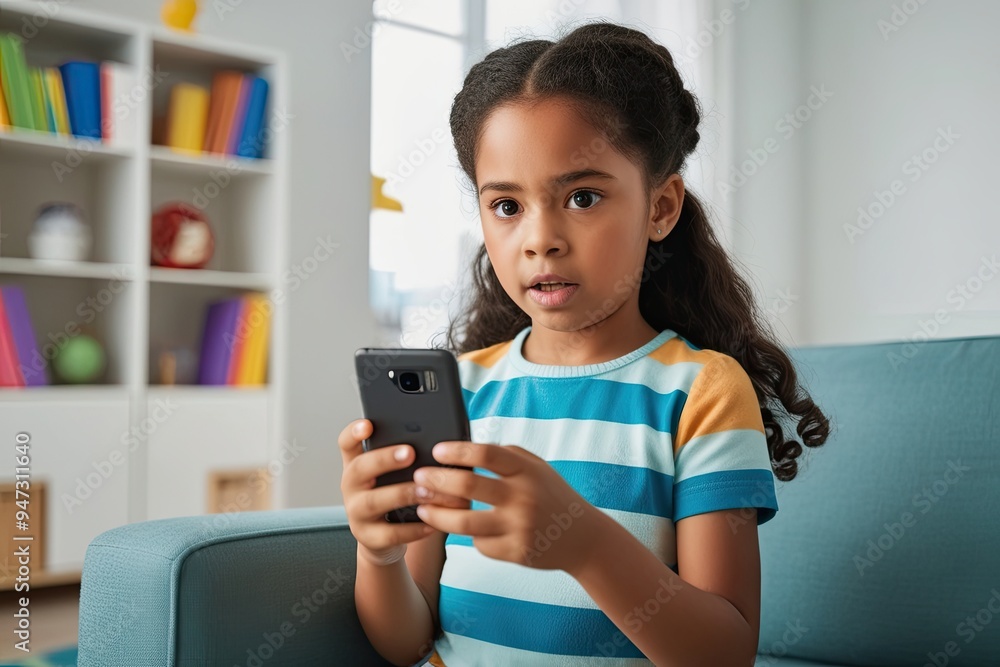 Girl Using Smartphone Under Caregiver Supervision with Safety Alerts Girl Using Smartphone Under Caregiver Supervision with Safety Alerts