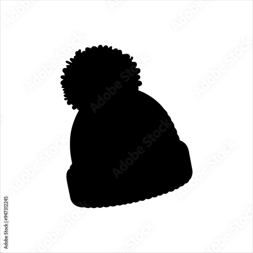 Bobble hat silhouette vector illustration design on white background.