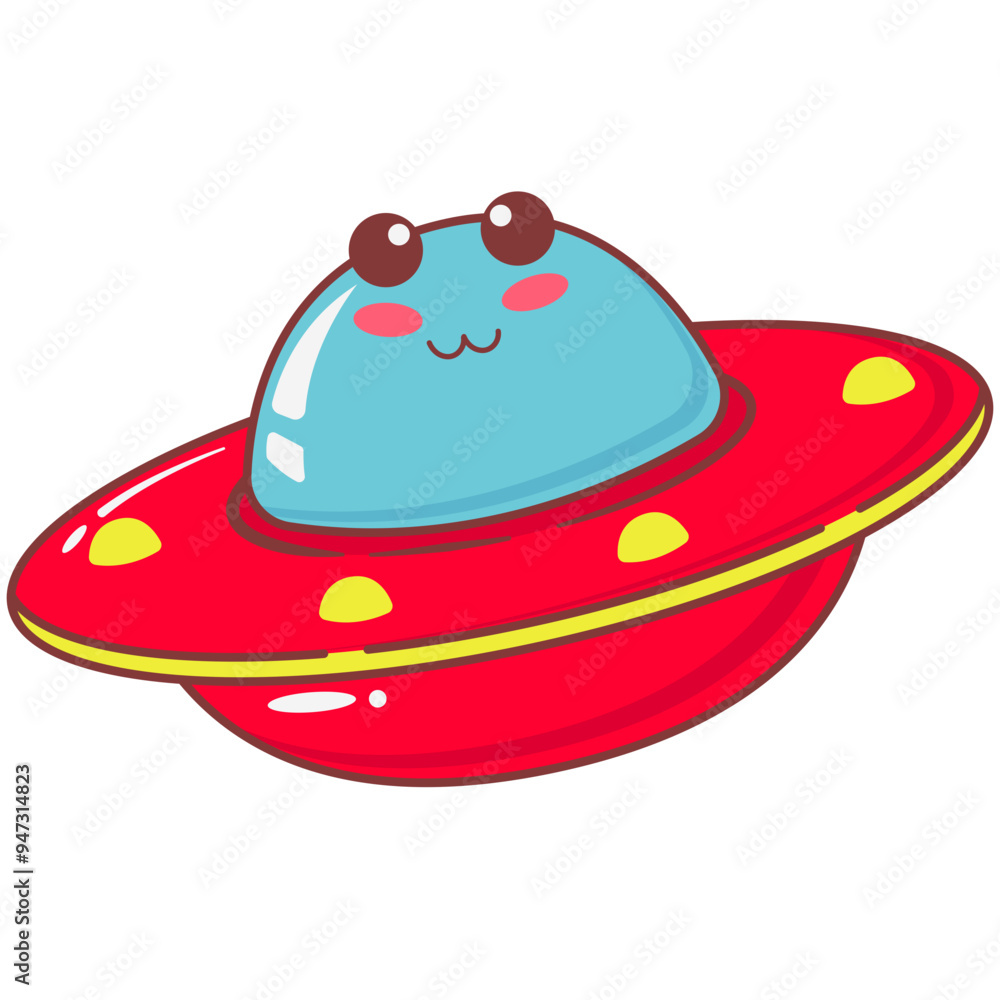 Cute UFO Space Elements Illustration Cute UFO Space Elements Illustration