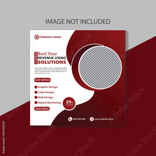 Digital business marketing banner for social media post template