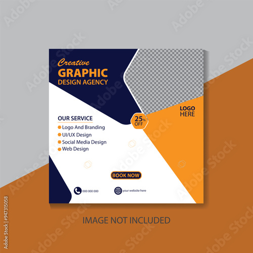 Digital business marketing banner for social media post template
