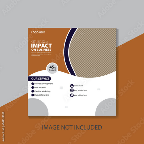 Digital business marketing banner for social media post template