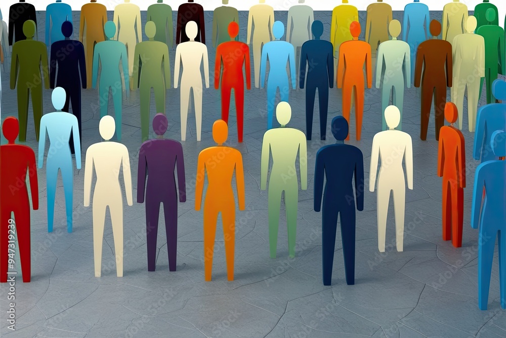 Abstract Human Figures Showcasing Cooperation and Collaboration Pathways Abstract Human Figures Showcasing Cooperation and Collaboration Pathways