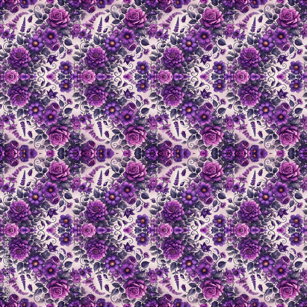 Obraz premium Lavish Violet Flower Pattern 