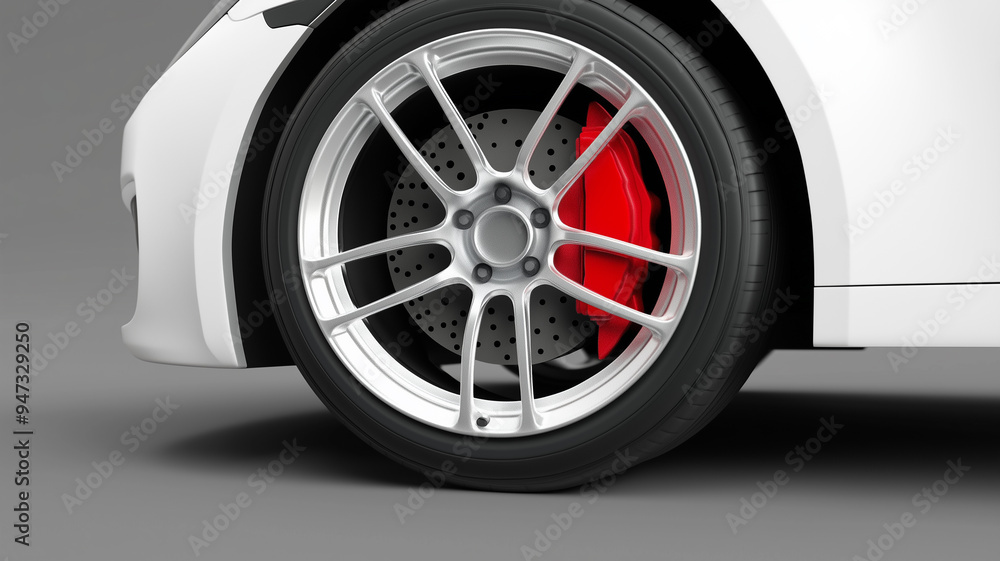 Obraz premium car wheel isolated on white