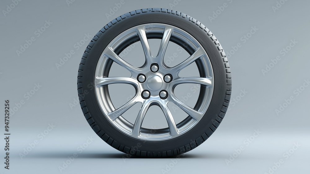 Obraz premium car wheel isolated on white