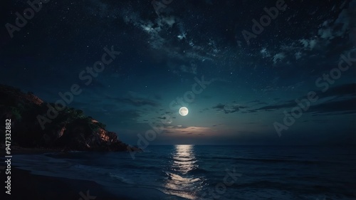 moon over the sea