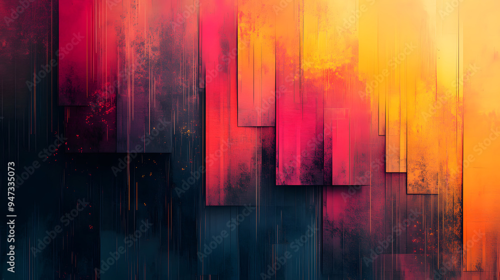 Fototapeta premium Geometric Fractured Glitch Patterns in Modern and Minimalistic Abstract Design