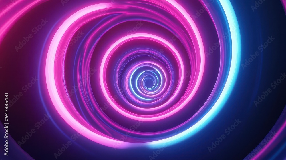 A 3D glowing neon spiral, 3D glow, spiral, abstract A 3D glowing neon spiral, 3D glow, spiral, abstract