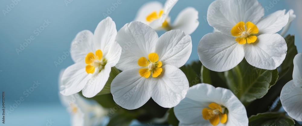 Fototapeta premium Delicate White Flowers with Yellow Centers