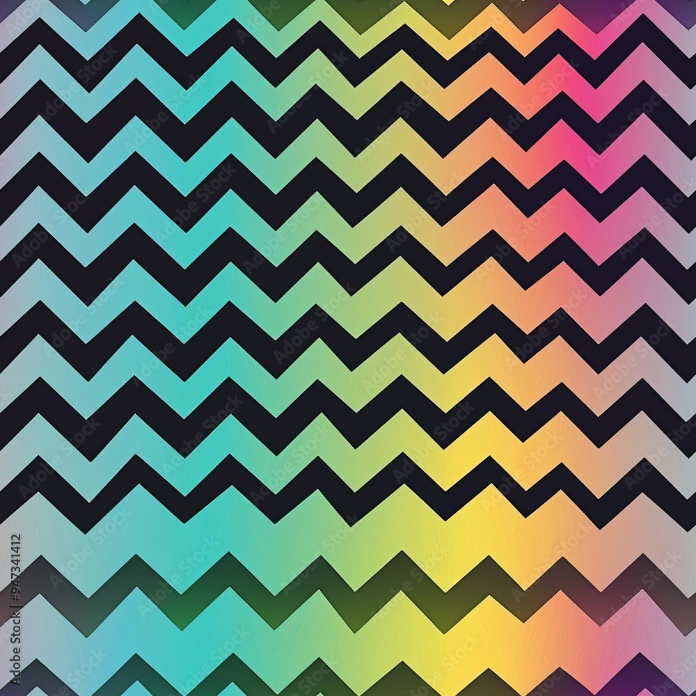 Seamless pattern of wavy gradient lines blending through multiple colors Seamless pattern of wavy gradient lines blending through multiple colors