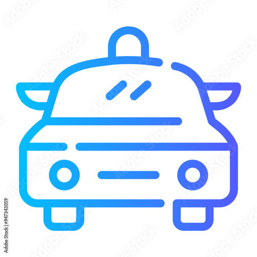 police car Line Gradient Icon