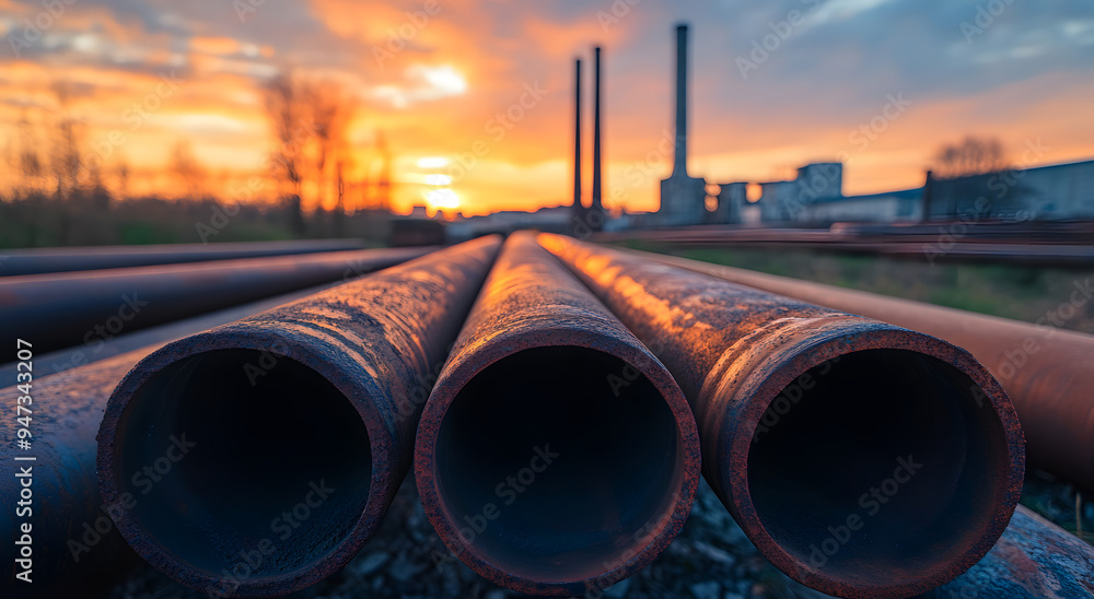 Close-up of Steel Pipes on the Ground at Sunset, 4K Resolution
Close-up of Steel Pipes on the Ground at Sunset, 4K Resolution