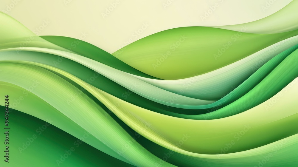 Fototapeta premium Immerse in a bright green wave texture, blending modern luxury with vibrant cartoonstyle illustrations for a fresh look.