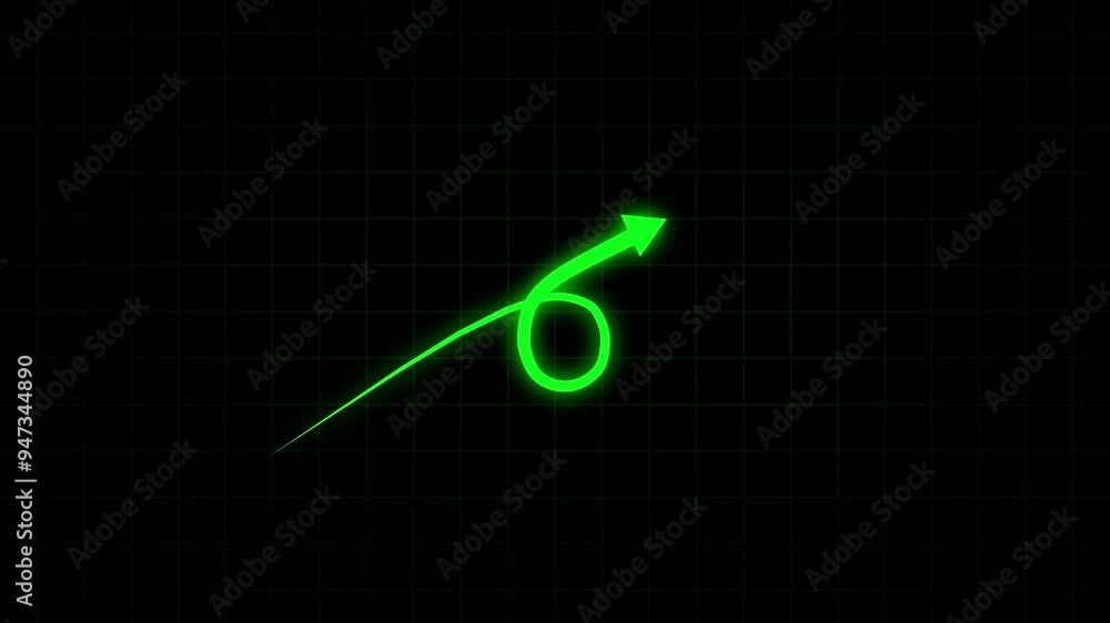 Graphs direction green arrow animation. Glowing arrow , down to up arrow animation with black background. Glowing rising green arrow and success concept. Graphs direction green arrow animation. Glowing arrow , down to up arrow animation with black background. Glowing rising green arrow and success concept.