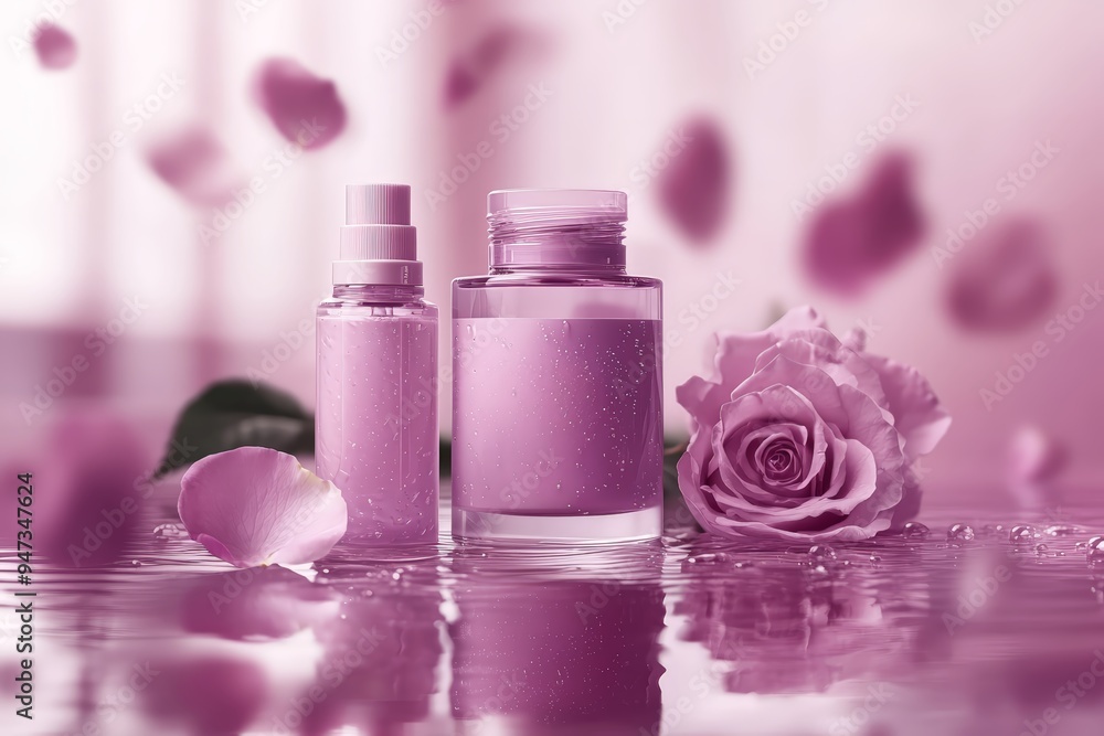 Natural skincare with rose petals Natural skincare with rose petals