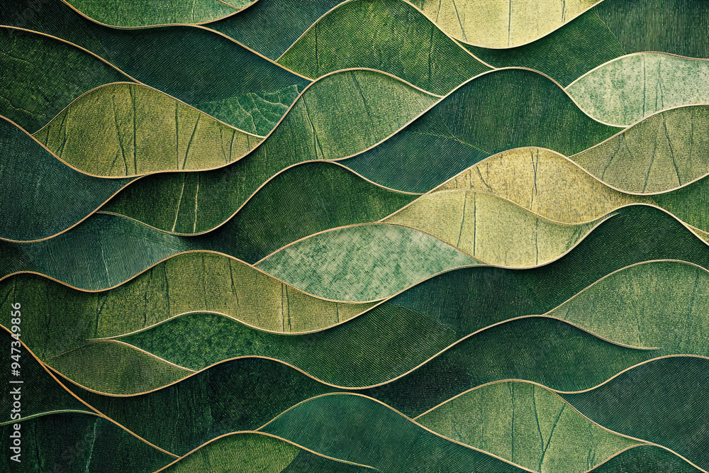 Obraz premium Abstract patterns reminiscent of nature, like leaves or waves