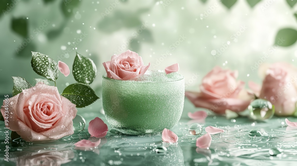 Natural body scrub with rose petals Natural body scrub with rose petals