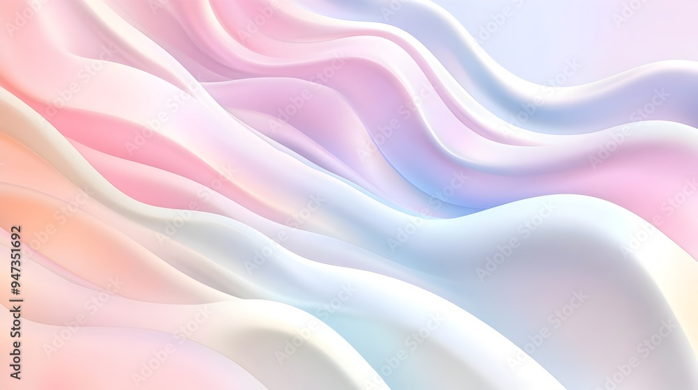 Obraz premium Smooth pastel gradient waves blending seamlessly in a visually striking abstract aesthetic design This captivating image features a harmonious fluid