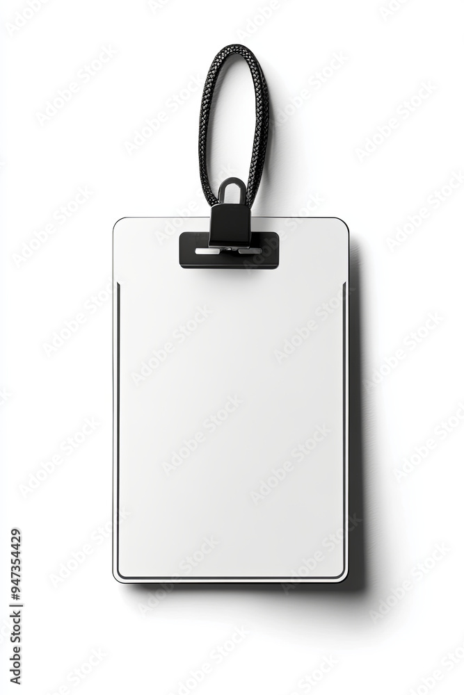 Blank white plastic ID card isolated Blank white plastic ID card isolated