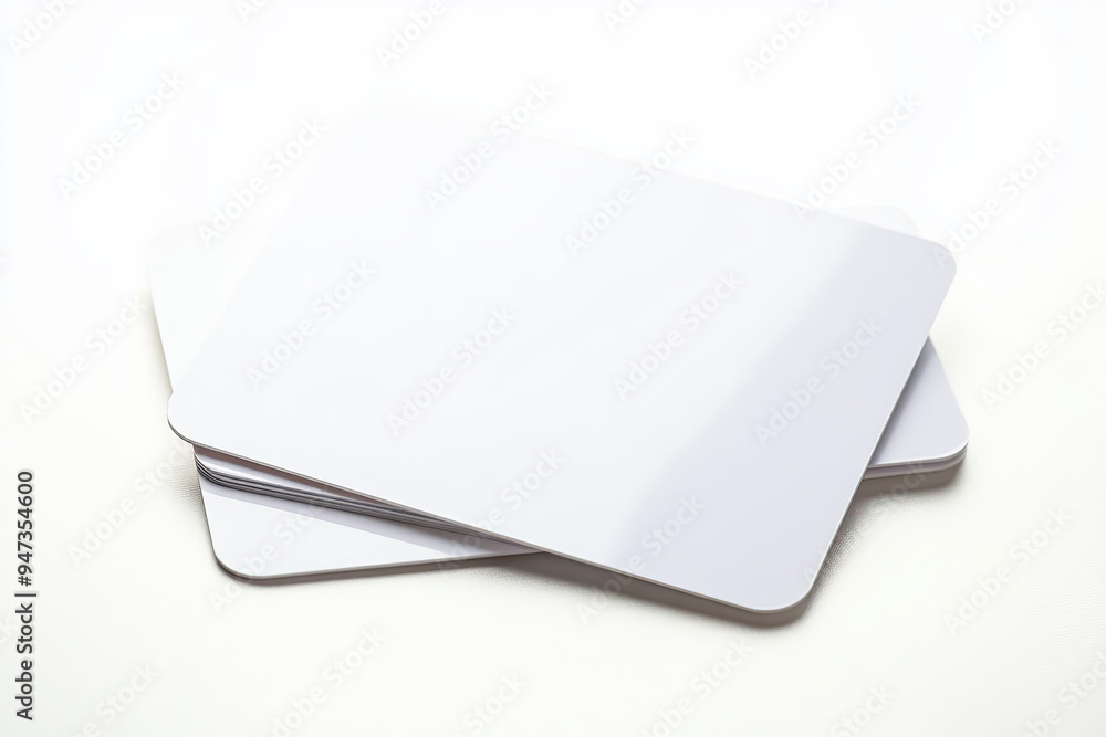 Blank white plastic ID card isolated Blank white plastic ID card isolated