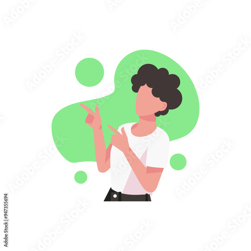 Flat illustration of someone explaining something