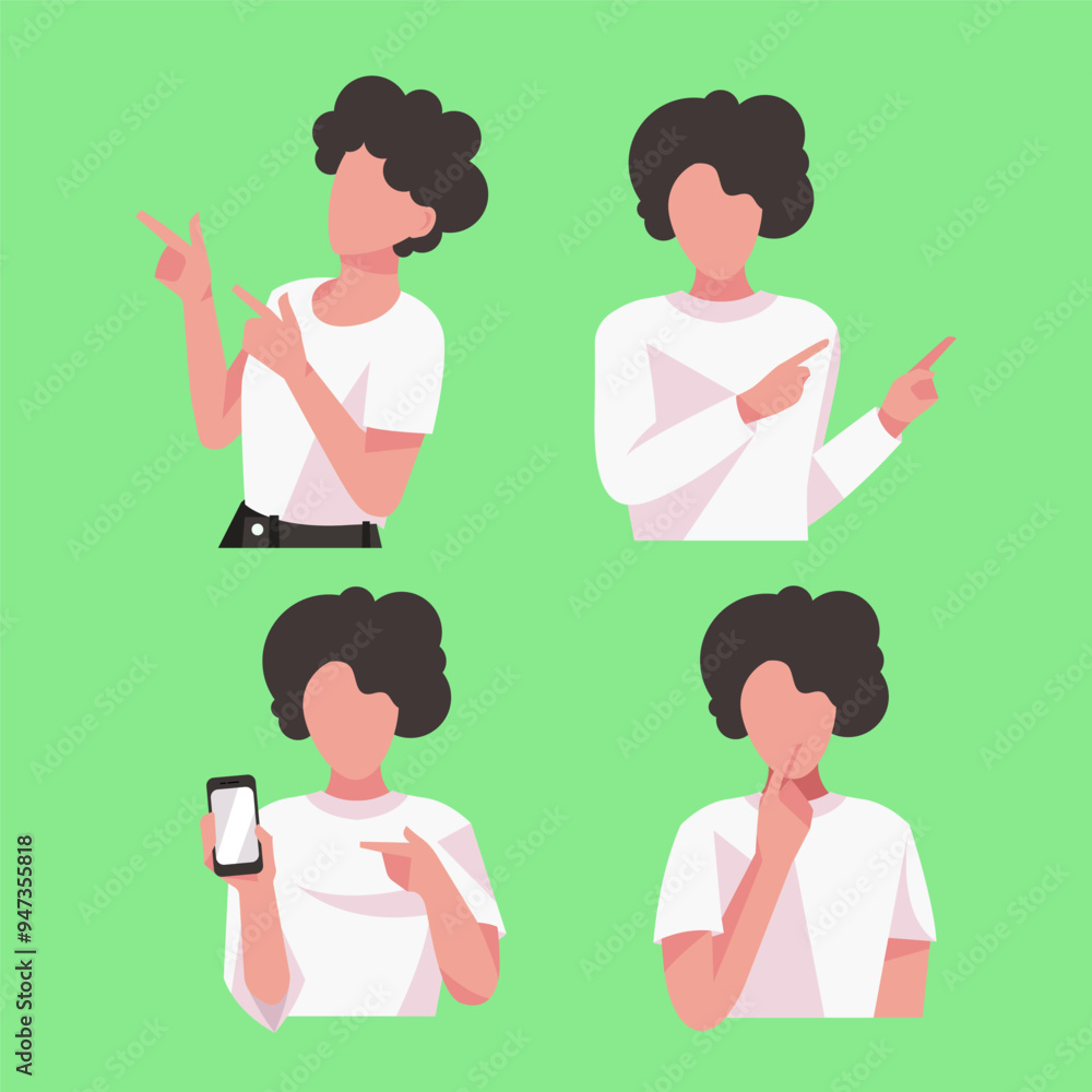 Flat illustration of someone explaining something Flat illustration of someone explaining something