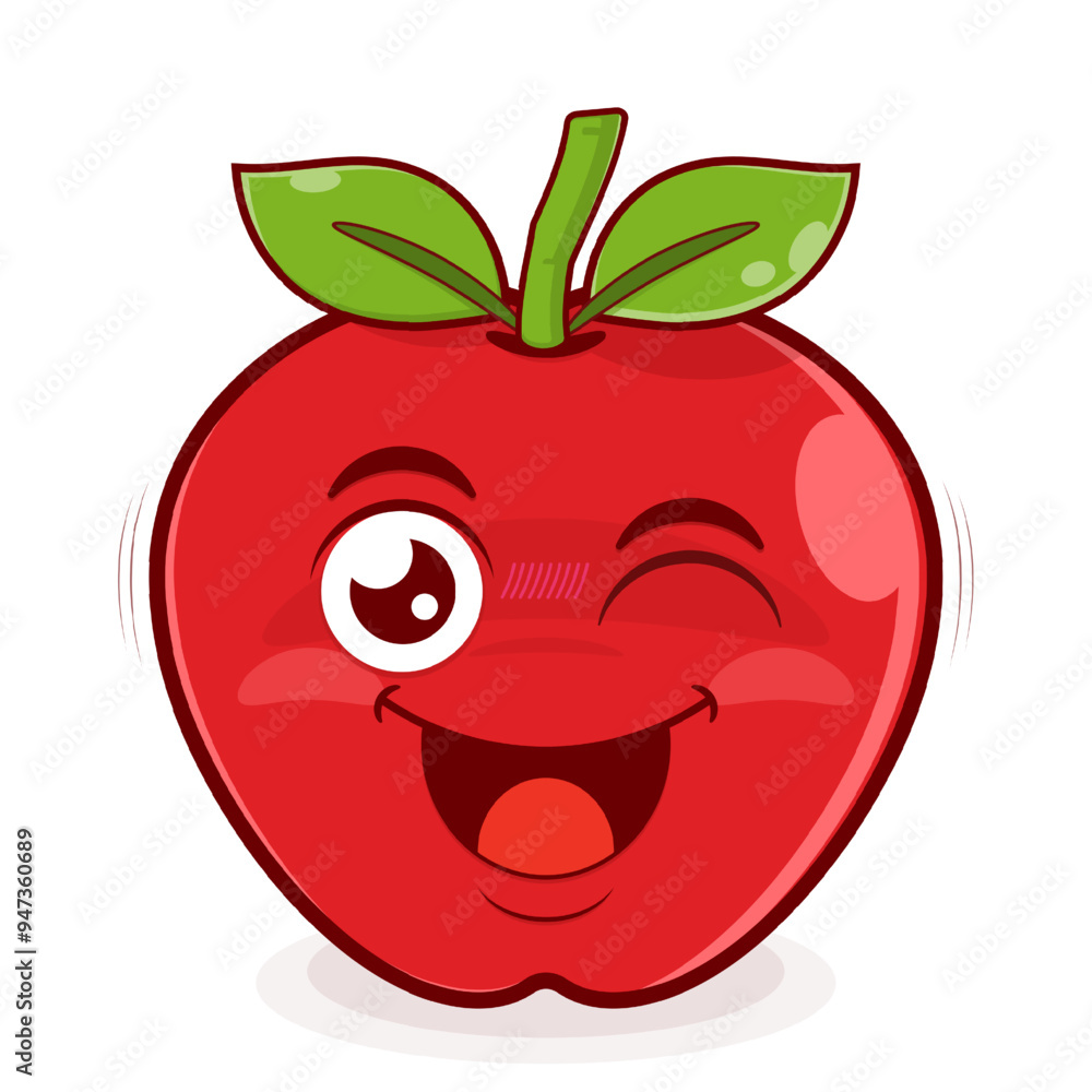 apple playful face cartoon cute apple playful face cartoon cute