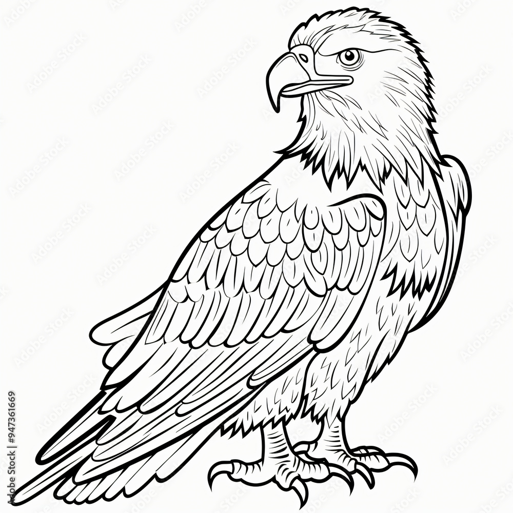 Fototapeta premium Eagle children coloring book page