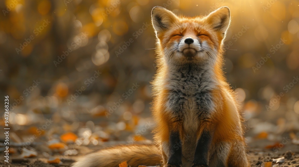 Obraz premium Enchanting Fox Dancing in the Wild