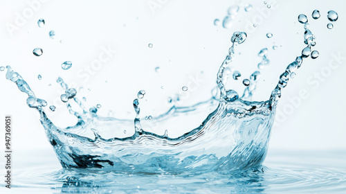 A stunning splash of water captured in high detail, showcasing the beauty and movement of liquid in a serene environment.