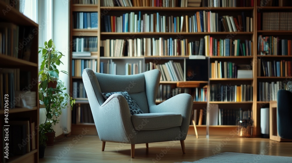 Comfortable Reading Nook with Bookshelves Comfortable Reading Nook with Bookshelves
