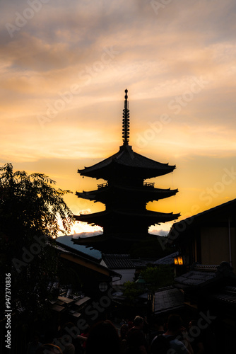 Hokan-ji Temple, Yasaka Pagoda, in Ninenzaka street, in Kyoto, Japan