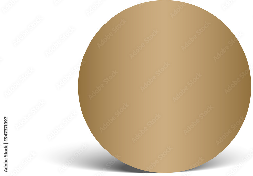 Gold paper circle and shadow. Element for design Gold paper circle and shadow. Element for design