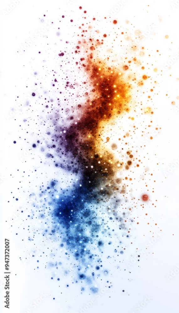 Obraz premium A vibrant abstract splash of colors, showcasing a stunning blend of particles swirling in a dynamic and captivating pattern.