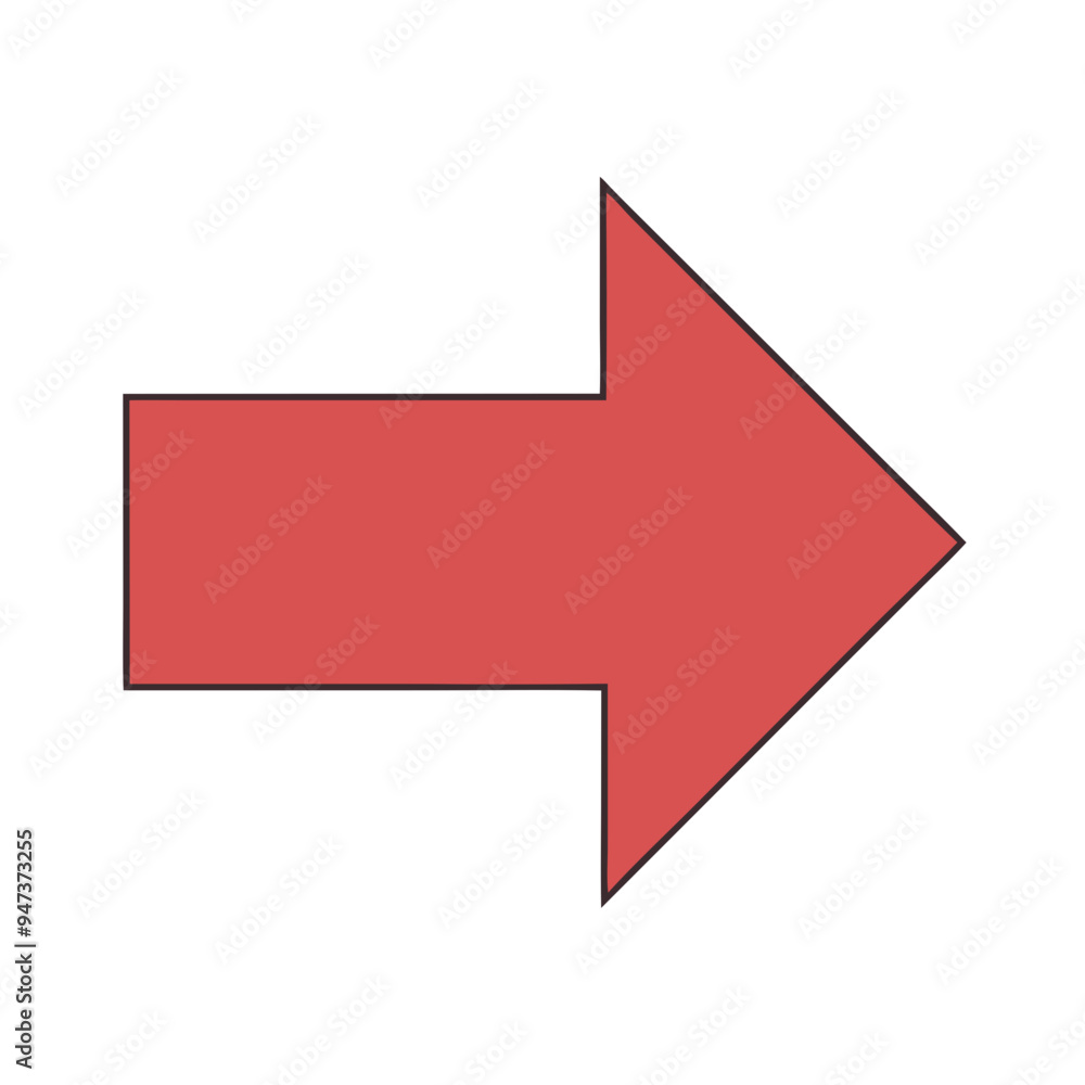 red arrow sign with black outline isolated no background red arrow sign with black outline isolated no background