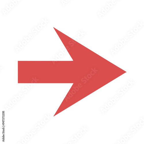 red right arrow isolated on no background