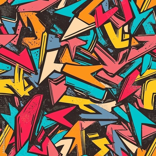 Wallpaper Mural Seamless pattern of graffiti arrows and dynamic lines Torontodigital.ca