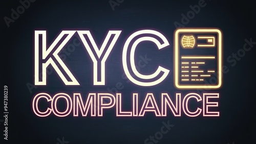 KYC Compliance Text with Document Icon photo