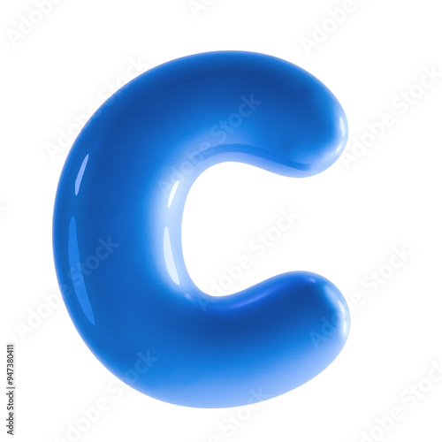  Blue 3D Lowercase Letter C