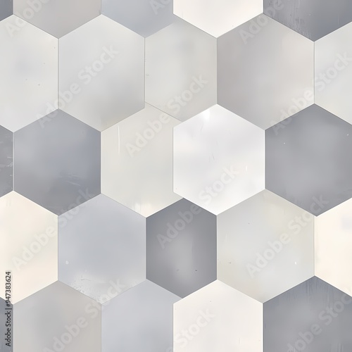 Elegant hexagonal tiles in soft gray tones.