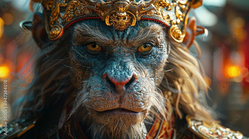 Fototapeta premium Barong Dance: The Majestic and Benevolent Mythical Creature in Balinese Culture