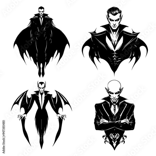 icon sheet black and white illustrations about the supernatural, about the supernatural