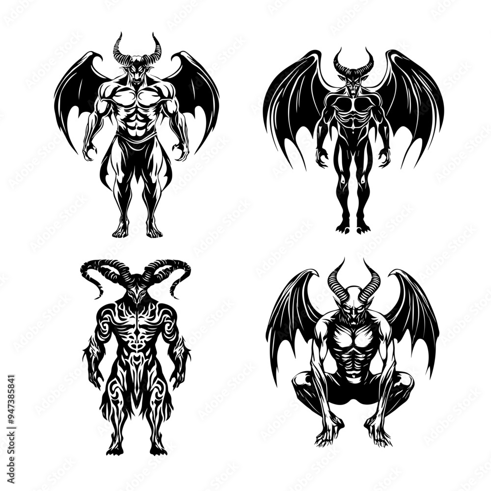 Obraz premium icon sheet black and white illustrations about the supernatural, about the supernatural